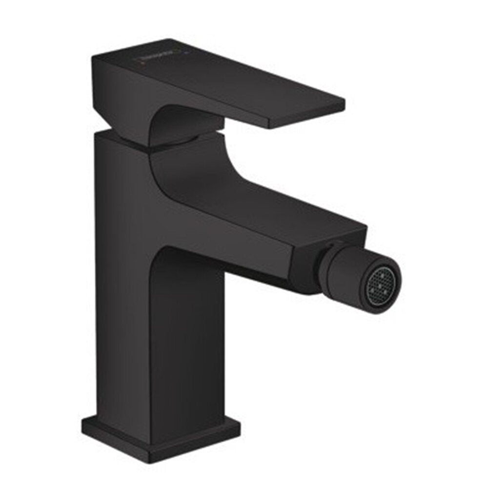 Hansgrohe Metropol Bidet Faucet with Push-Open Drain in Matte Black