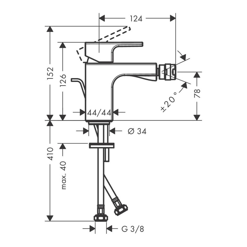 Hansgrohe Vernis Shape Single-Lever Bidet Faucet in Chrome