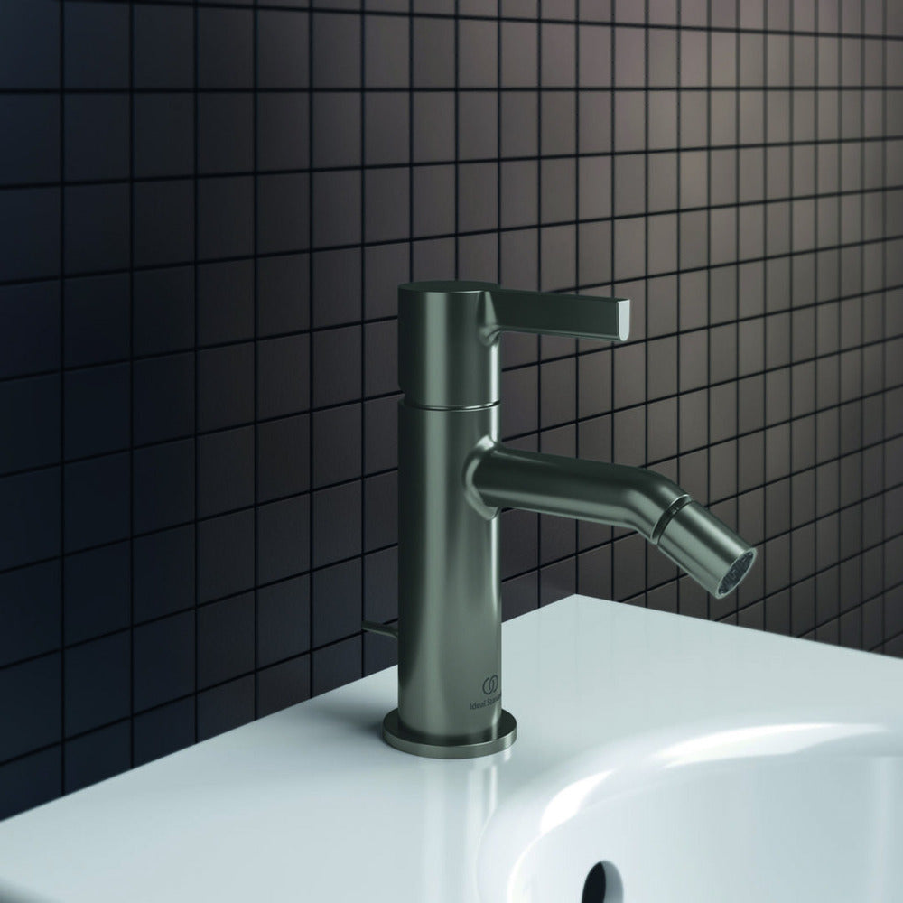 Ideal Standard Atelier Joy Bidet Mixer Magnetic Grey with Pop-Up Waste