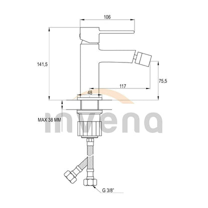 Invena Glamour Chrome Bidet Mixer
