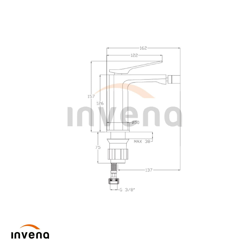 Батерия за бидета Invena Neri, хром, лъскав