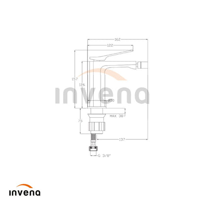 Батерия за бидета Invena Neri, хром, лъскав