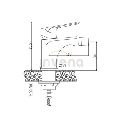 Invena Siros Chrome Bidet Mixer