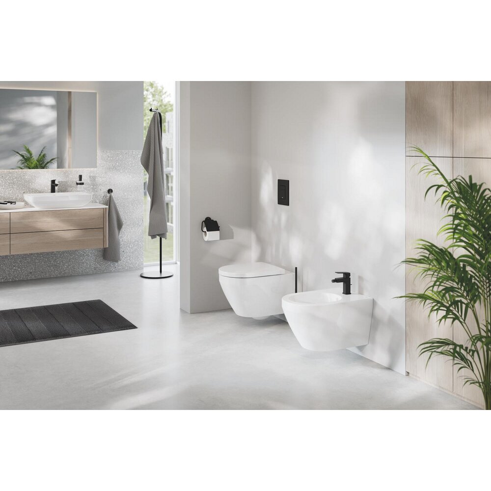 Батерия за биде Grohe Cubeo с поп-ъп клапан в черен мат
