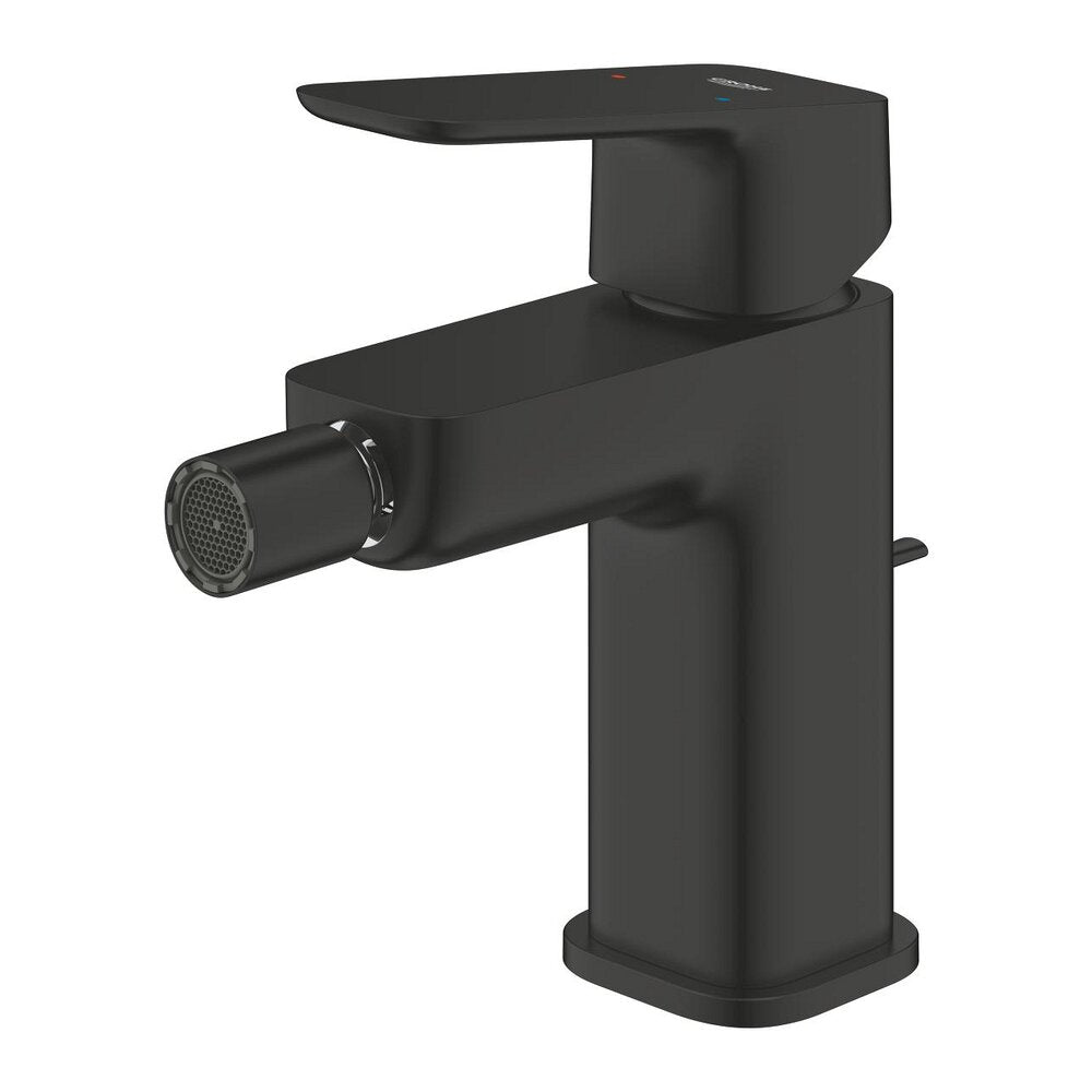 Батерия за биде Grohe Cubeo с поп-ъп клапан в черен мат
