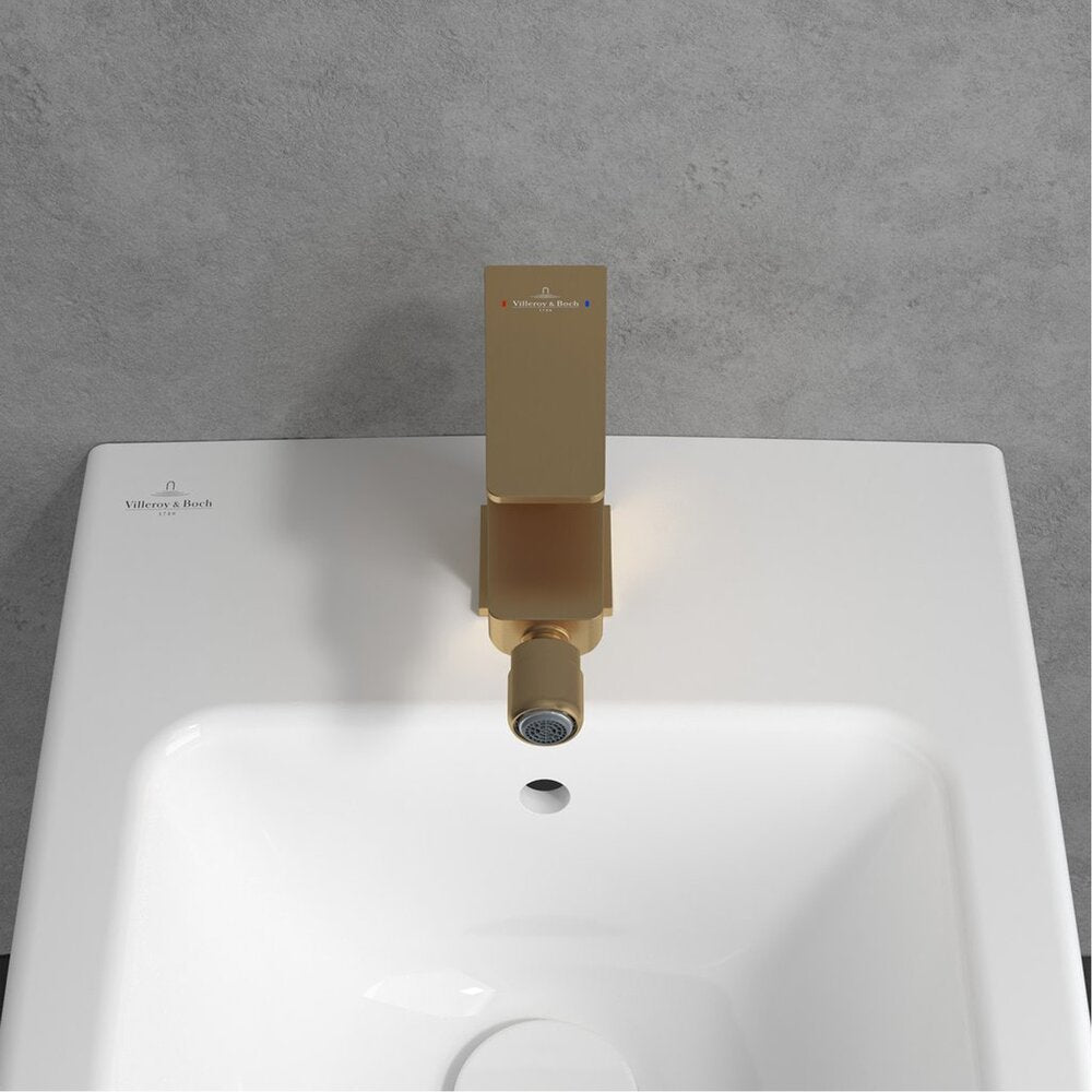 Батерия за биде Villeroy&Boch Architectura Square с монокоманда златно матово