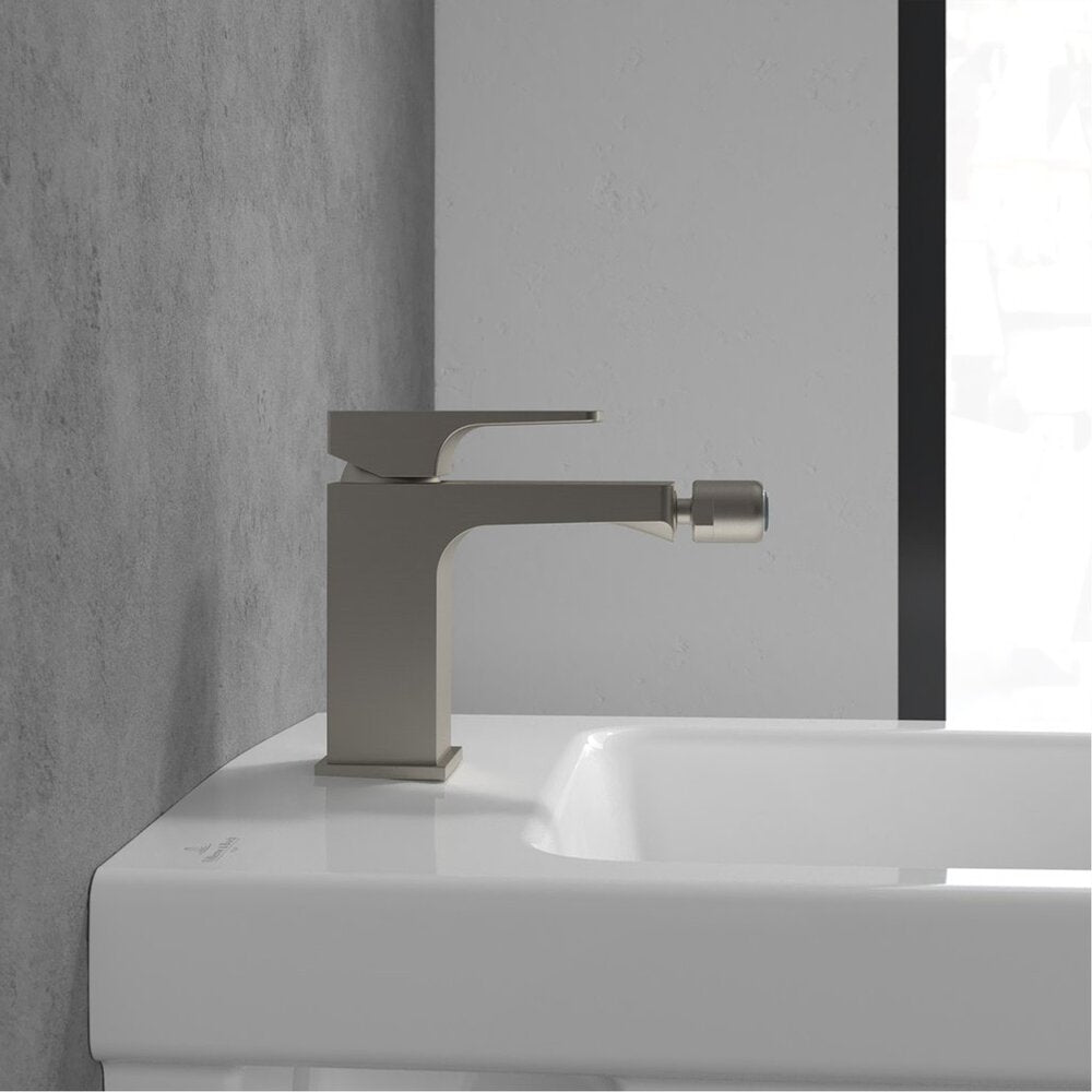 Батерия за биде Villeroy&Boch Architectura Square с монокоманда, никел мат