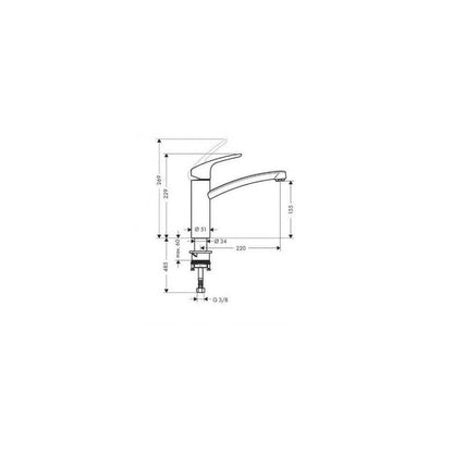 Батерия за кухня Hansgrohe Focus M41 хром лъскав