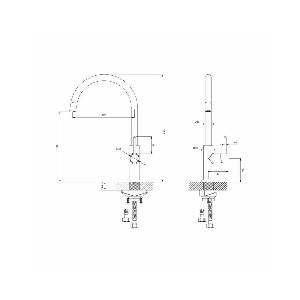 Kitchen faucet brushed brass Omnires Y