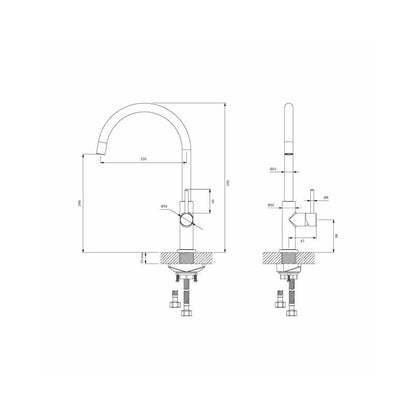 Kitchen faucet brushed brass Omnires Y