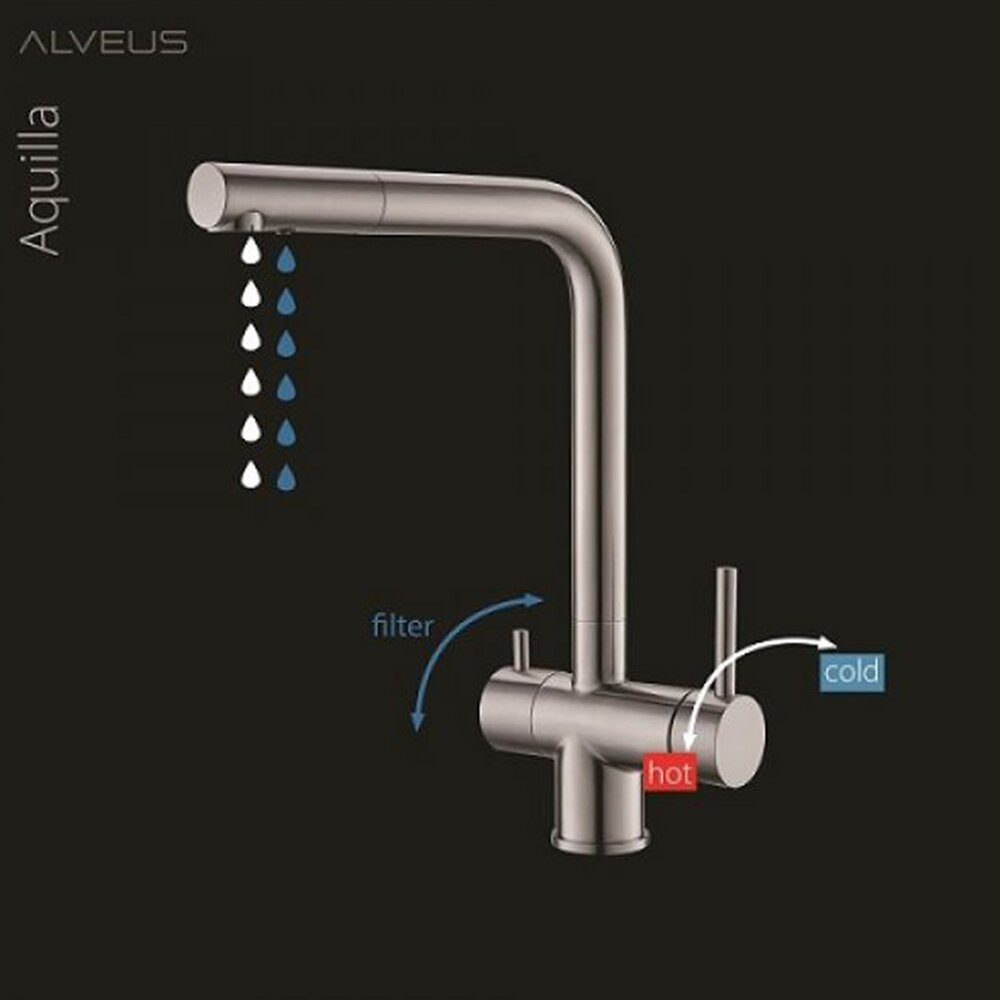 Кухненски кран Alveus Aquila монокоманден черен мат
