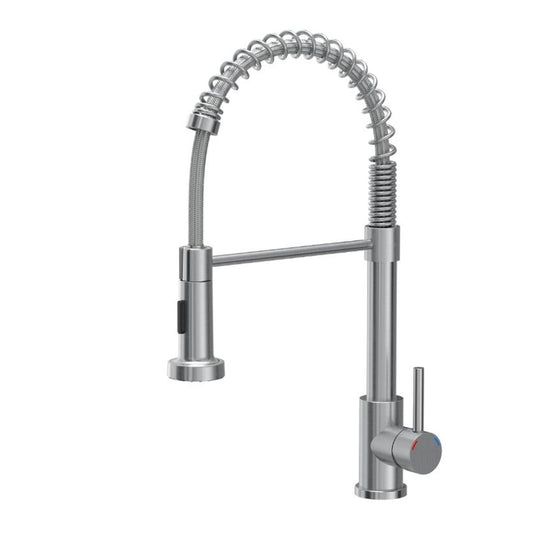 Смесител за кухня с извлекаем душ Quadron Pop Salma с brushed inox покритие