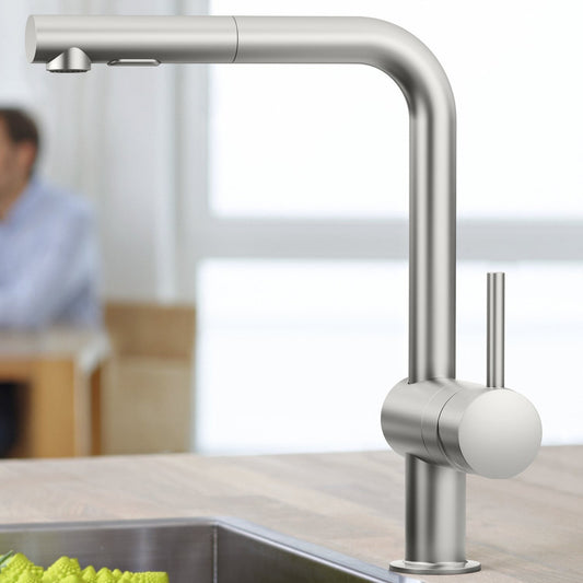 Grohe Minta Kitchen Faucet with Pull-Out Spray, 2 Spray Types, Brushed Supersteel
