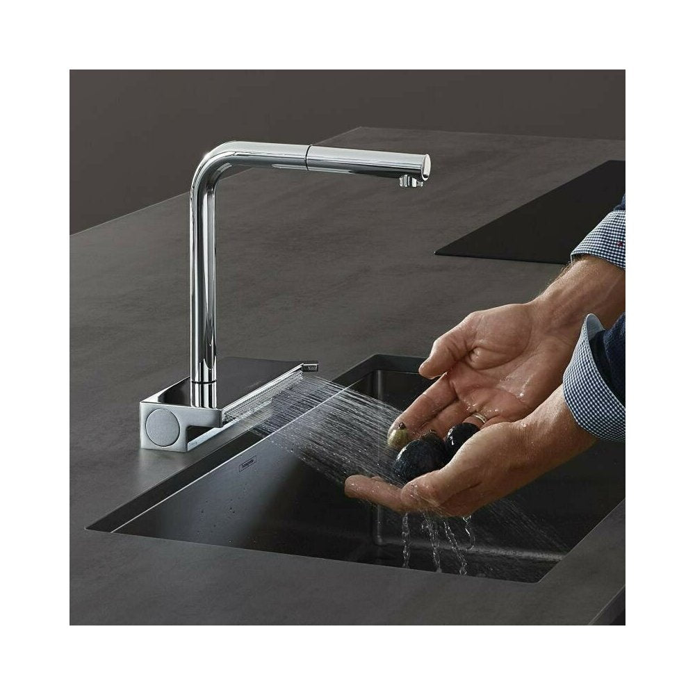 Hansgrohe Aquno Select M81 250 Kitchen Faucet with Pull-Down Spray 2 Jets Chrome