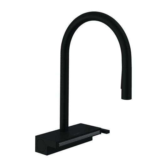 Kitchen Faucet with Pull-Out Spray 3 Jets Hansgrohe Aquno Select M81 Matte Black