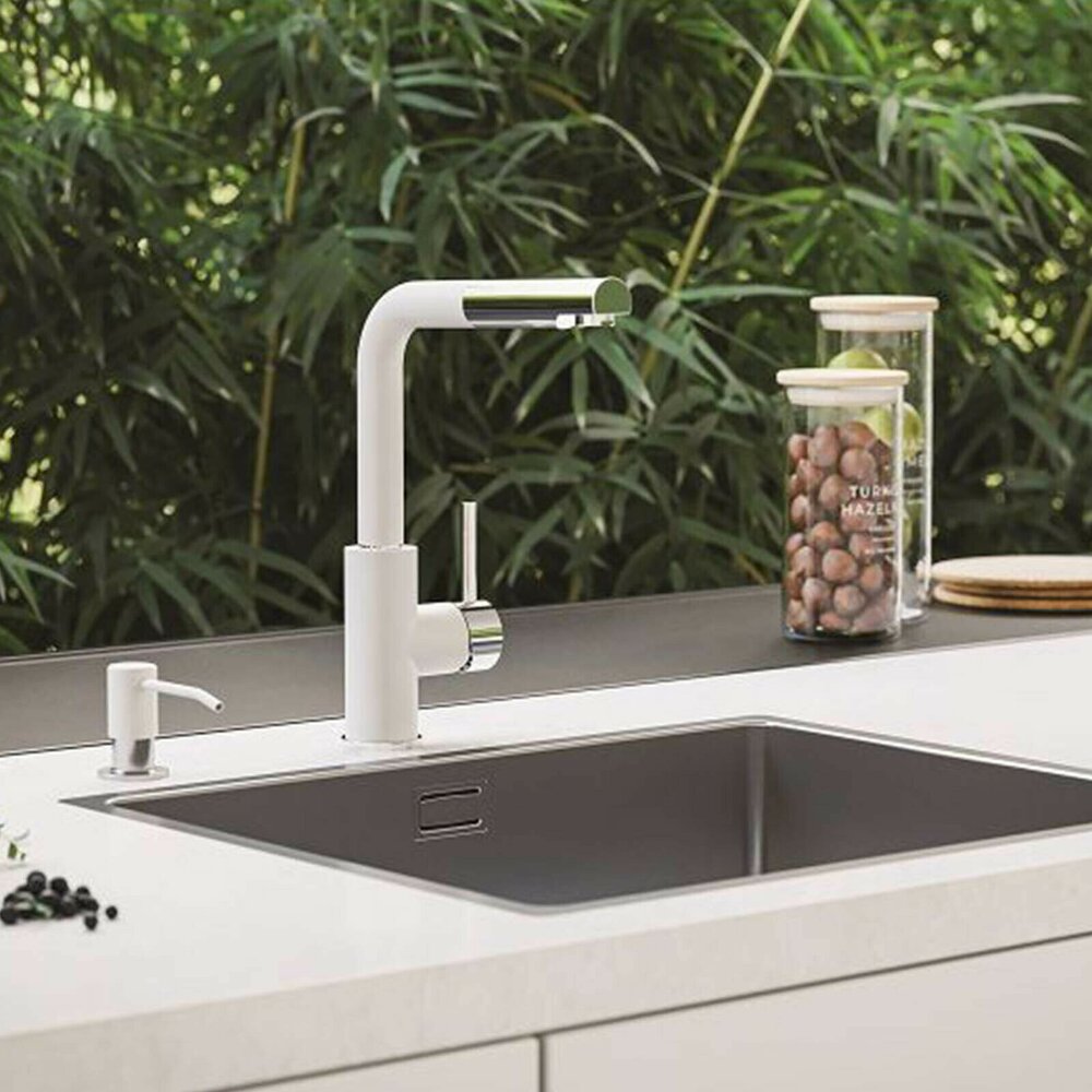 Alveus Siros Black - Chrome Kitchen Faucet with Pull-Out Spray