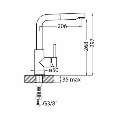 Alveus Siros Black - Chrome Kitchen Faucet with Pull-Out Spray
