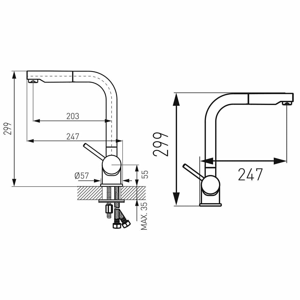 Ferro Toledo Kitchen Faucet with Pull-Out Spray
