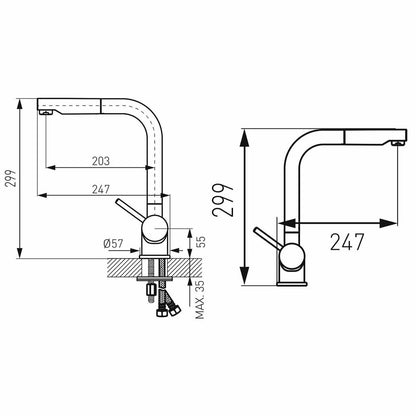 Ferro Toledo Kitchen Faucet with Pull-Out Spray