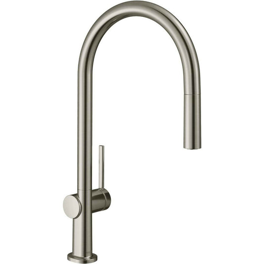 Kitchen faucet with pull-out spray Hansgrohe Talis M54 210 with 1 jet stainless steel finish with sBox