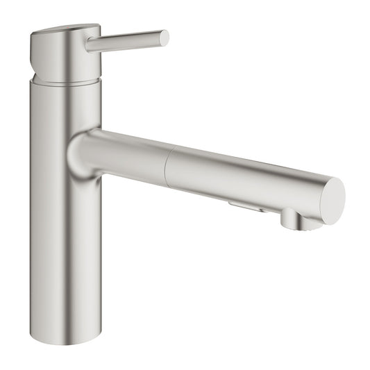 Смесител за кухня с изтеглящ се душ Grohe Concetto хром мат Supersteel