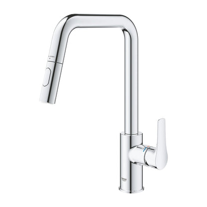Смесител за кухня с изтеглящ се душ Grohe Eurosmart хром гланц 2 функции