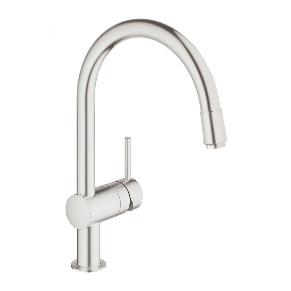Кухненски кран с.extract. душ Grohe Minta хром мат Supersteel монокоманден