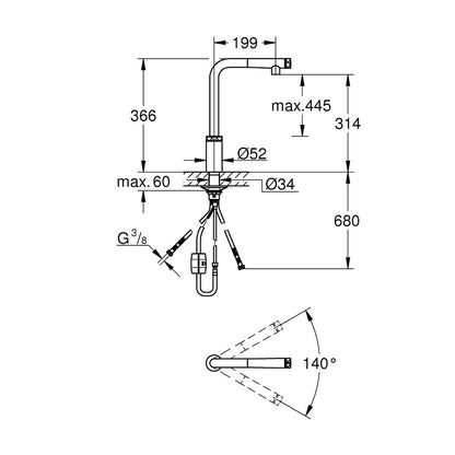 Grohe Minta SmartControl Kitchen Faucet with Pull-Out Spray, Brushed Supersteel