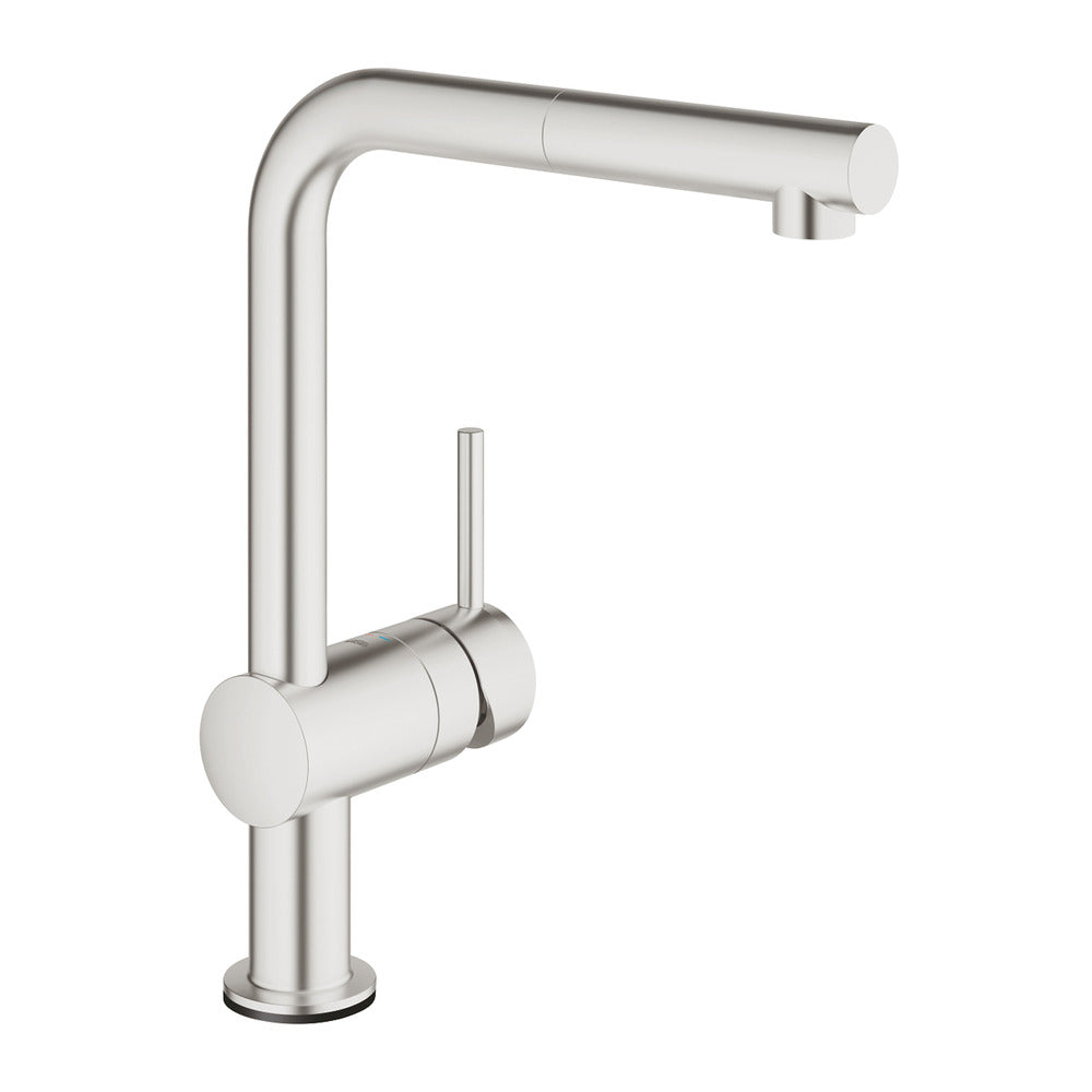 Кухненски смесител с изтеглящ се душ Grohe Minta Touch хромиран Supersteel