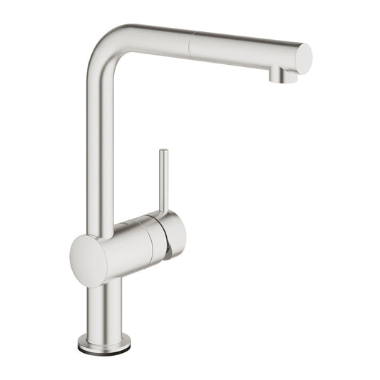 Кухненски смесител с изтеглящ се душ Grohe Minta Touch хромиран Supersteel