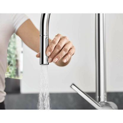 Кухненски смесител с извлекателен душ Hansgrohe Talis M54 210 хром с 2 вида струи