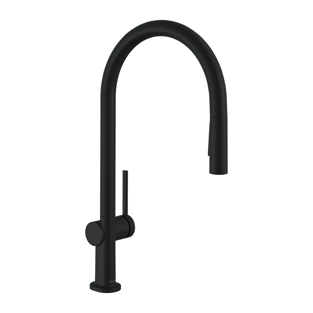 Кухненски смесител с извиваща душ функции Hansgrohe Talis M54 210 черен 2 вида струя