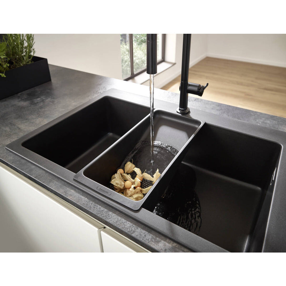 Кухненски смесител с извиваща душ функции Hansgrohe Talis M54 210 черен 2 вида струя