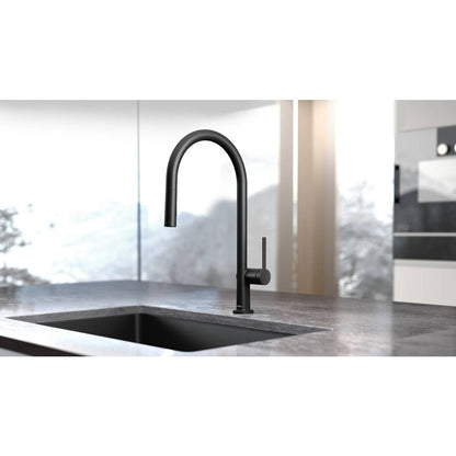 Кухненски смесител с извиваща душ функции Hansgrohe Talis M54 210 черен 2 вида струя
