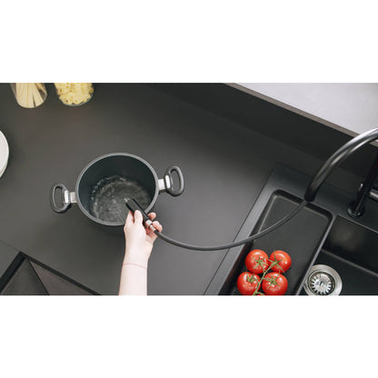 Кухненски смесител с извиваща душ функции Hansgrohe Talis M54 210 черен 2 вида струя