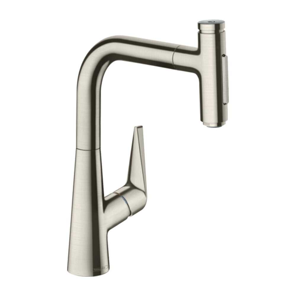 Смесител за кухня с изтегляща се душ глава Hansgrohe Talis Select M51 sBox с 2 струи хром мат