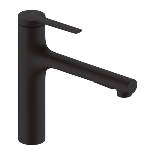Hansgrohe Zesis M33 160 Pull-Out Kitchen Faucet Matt Black 2 Spray Types