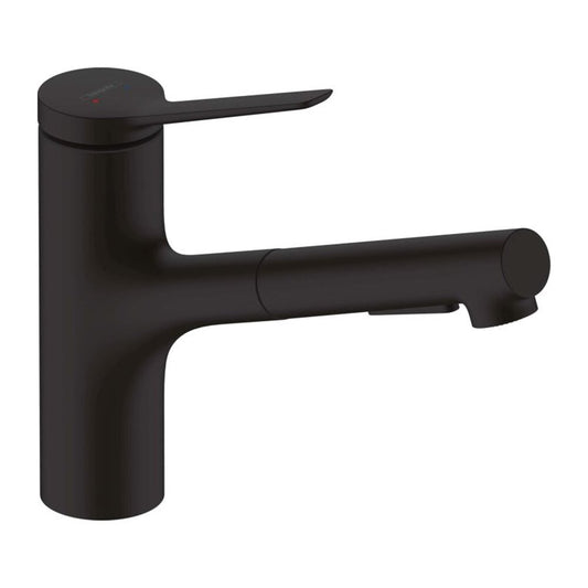Hansgrohe Zesis M33 Pull-Out Kitchen Faucet Matt Black 2 Spray Types