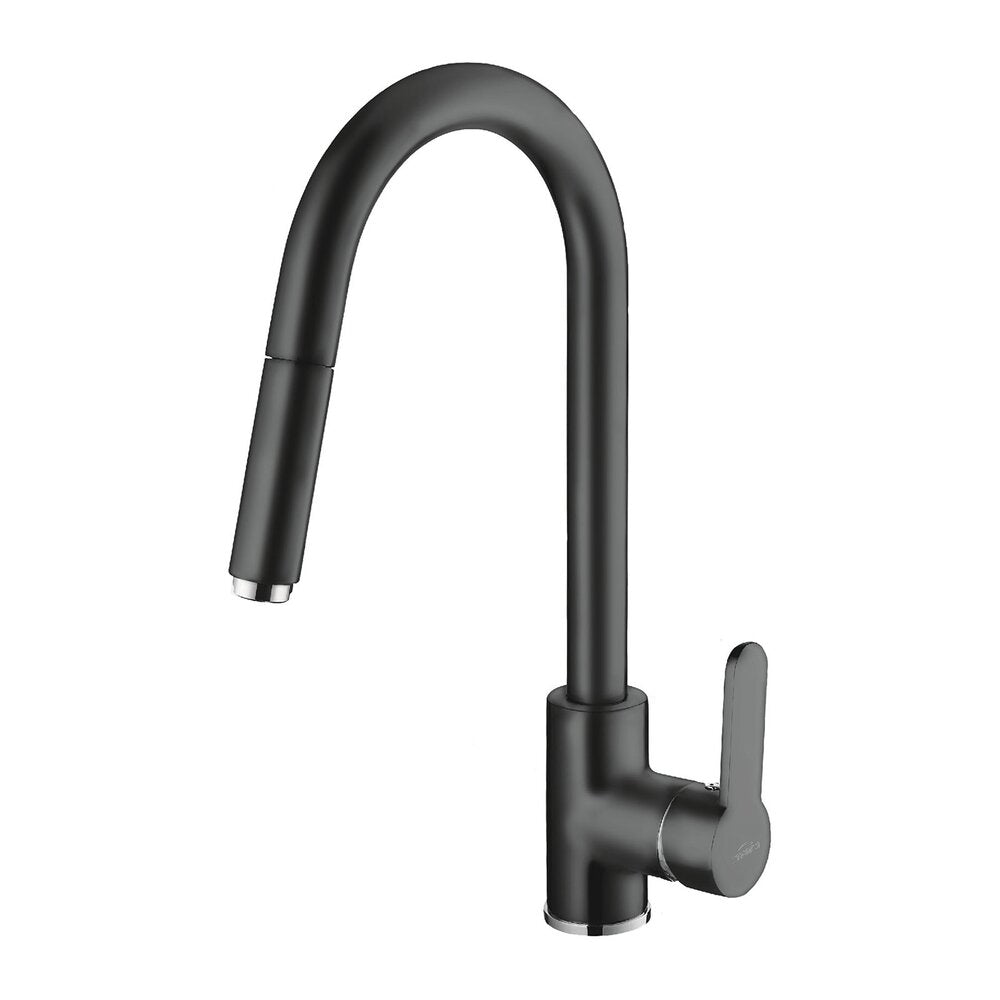 Invena Elia Matte Black Kitchen Faucet with Pull-Out Spray