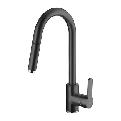 Invena Elia Matte Black Kitchen Faucet with Pull-Out Spray