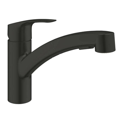 Смесител за кухня с подвижен душ черен мат Grohe Eurosmart New