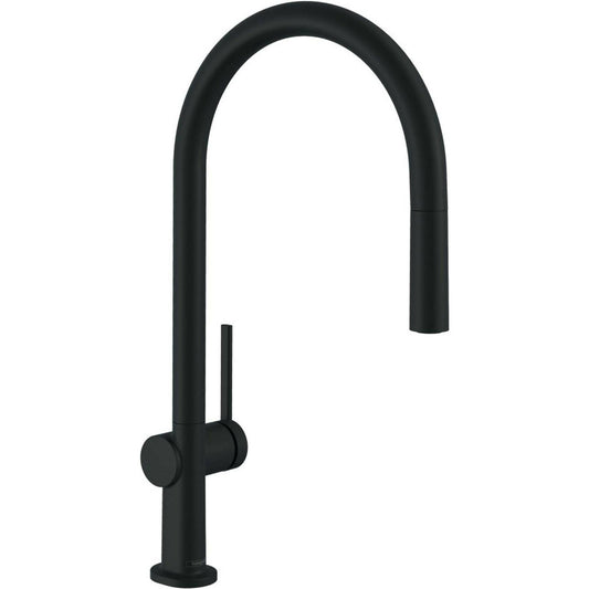 Kitchen faucet with pull-out spray matte black Hansgrohe Talis M54 210 sBox with 1 jet
