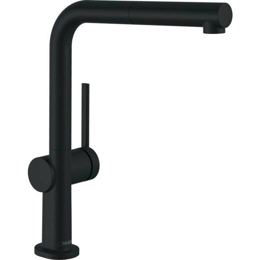 Pull-Out Kitchen Faucet Hansgrohe Talis M54 270 with 1 Spray for Low-Pressure Heaters Matte Black Finish
