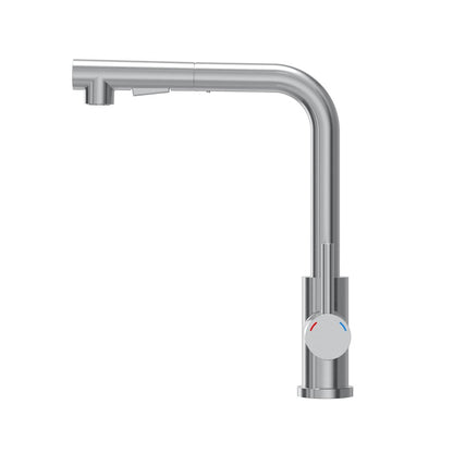 Смесител за кухня с извлекаем душ Quadron Nicki с brushed inox покритие