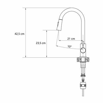 Quadron Pop Julia Matte Black Kitchen Faucet with Pull-Down Spray