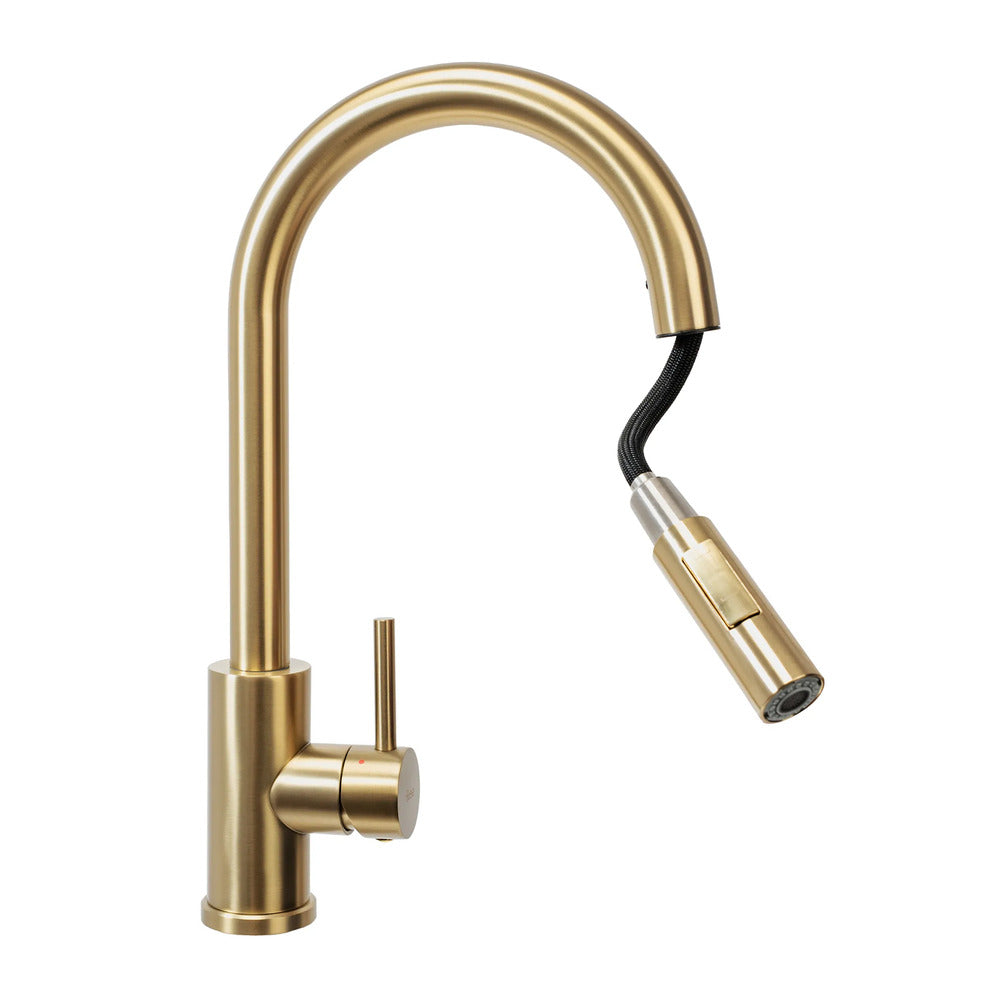Kitchen faucet with pull-out spray Rea Fresh brushed gold