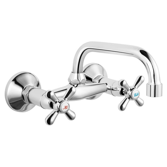 Wall-Mounted Kitchen Faucet Chrome Ferro Retro New