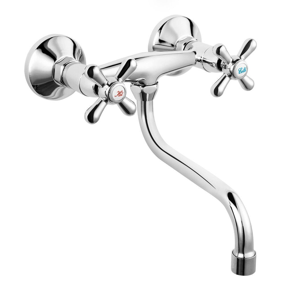 Wall-Mounted Kitchen Faucet Ferro Retro New Chrome