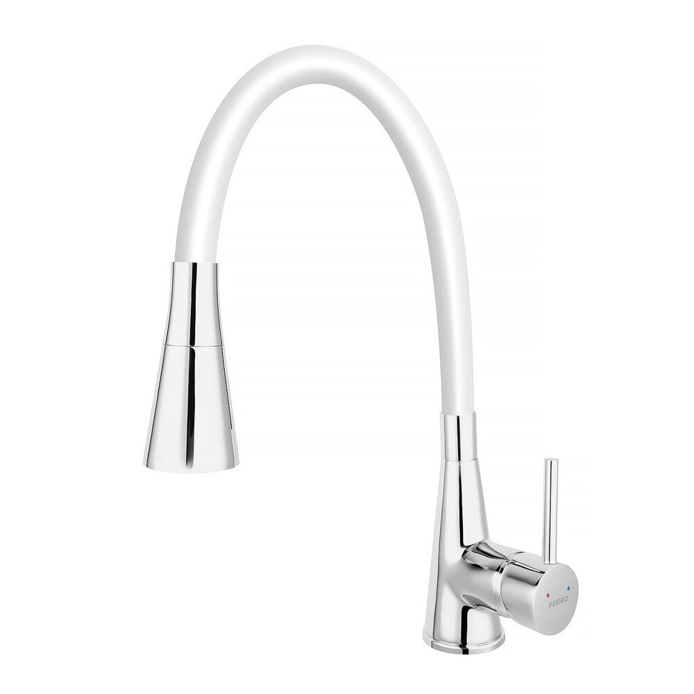 Ferro Zumba II White Kitchen Faucet with Flexible Spout