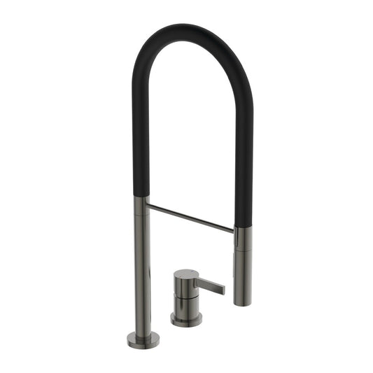 Кран за кухня с гъвкава тръба Ideal Standard Gusto 142 сив - черен полу-професионален
